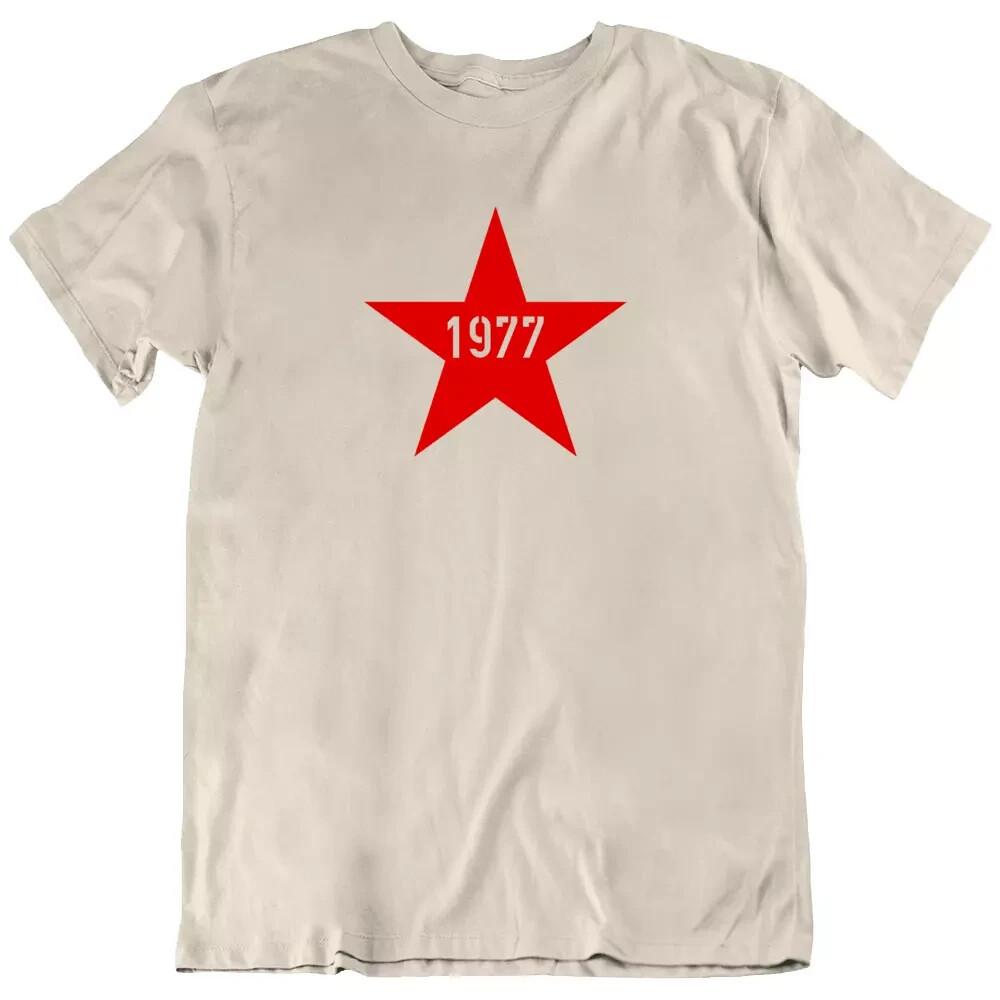 1977 Панк-рок звезда Музыка Ретро Футболка Подарок Новая Унисекс Футболка XL