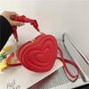 Adorable 2024 Heart Shaped Imprint Handbag For Girls Casual Fashionable Small Bag