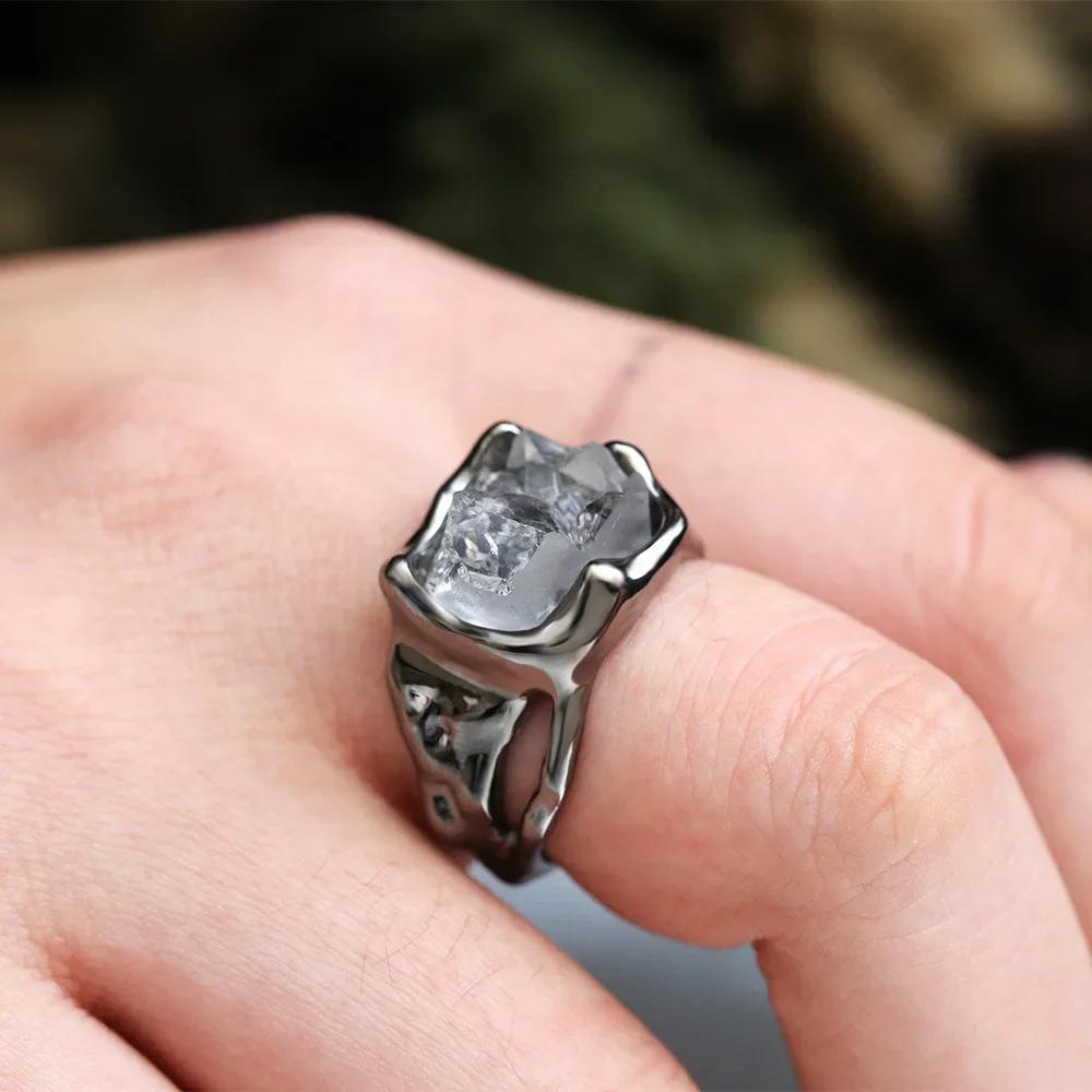 Fashion Ladies Irregular White Crystal Charm Ring Temperament Elegant Party Accessories Friend Gifts