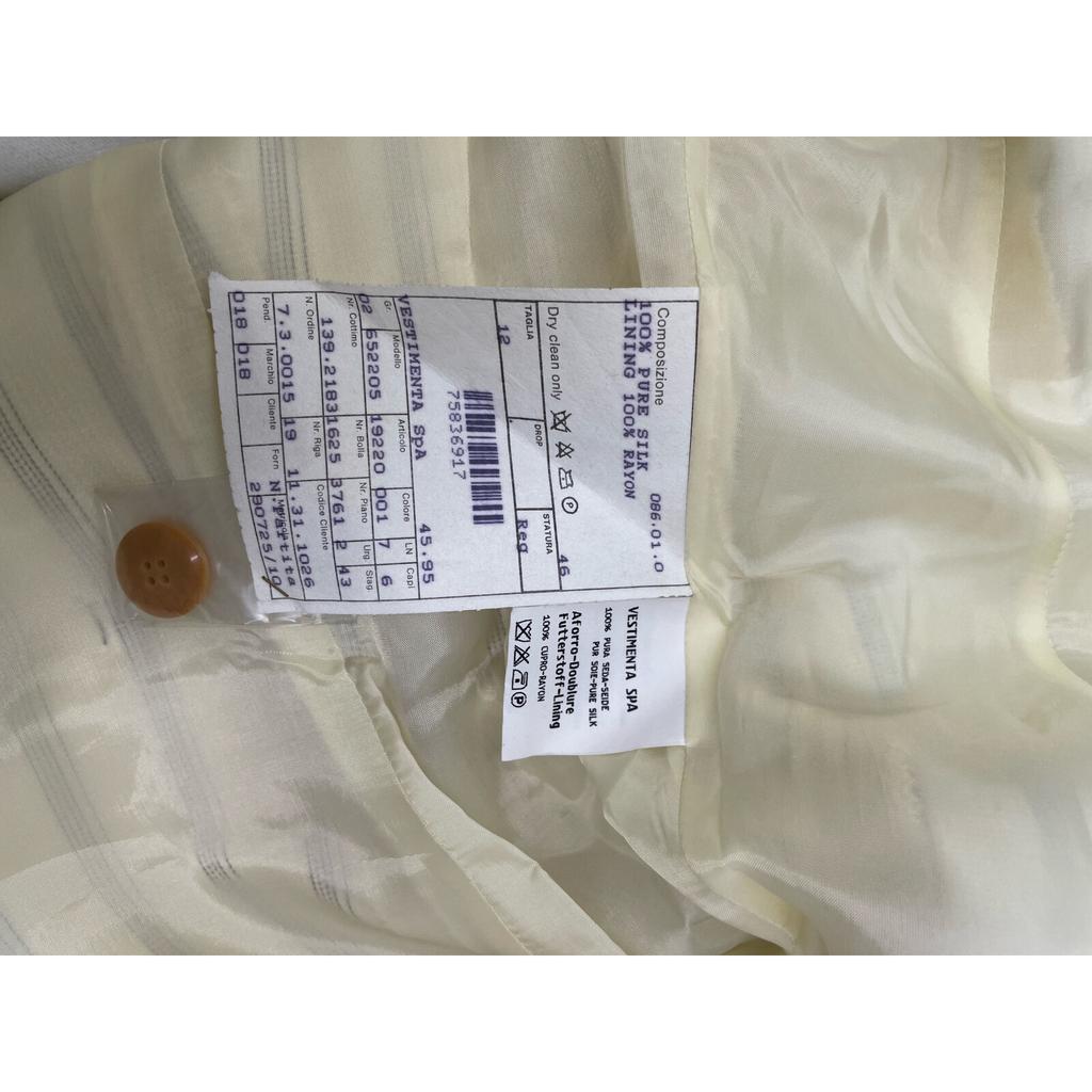 GIORGIO ARMANI Ivory Striped Double Breasted Jacket Jacket 46 IvoryUsed