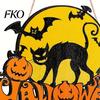 Retro Moon Wall Ornament Halloween Wood Door Hanger Sign, Pumpkin And Black Cat Printed, with Hemp Decorative Entryway Hanging Board Rope