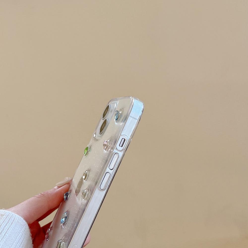 Söt Mini Färgglad Crystal Telefonfodral För Iphone 14 13 12 11 Pro Max Xr X Xs 7 8 Plus Se 2020 Glitter Paljett Klart Mjukt skal