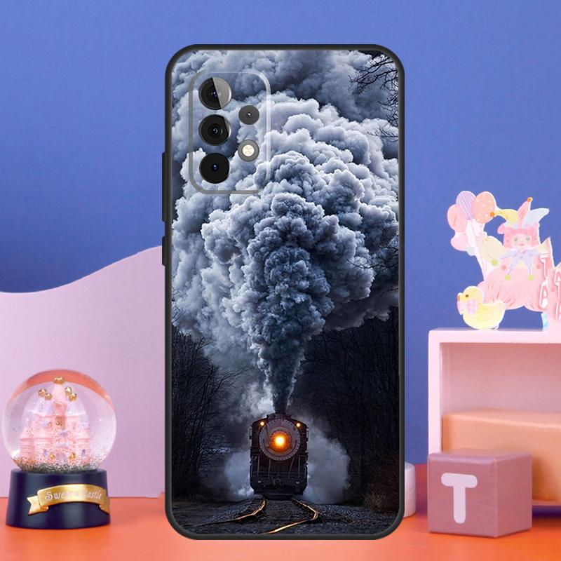 Train Steam Engine Case For Samsung Galaxy A54 A34 A14 A15 A35 A55 A16 A26 A36 A56 A52 A12 A32 A13 A33 A53 A17