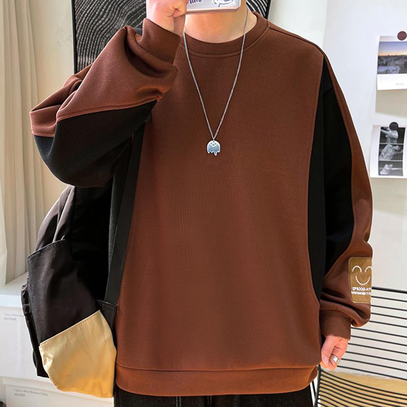 Ležérní svetr s kulatým výstřihem Módní pánský svetr velkých velikostí