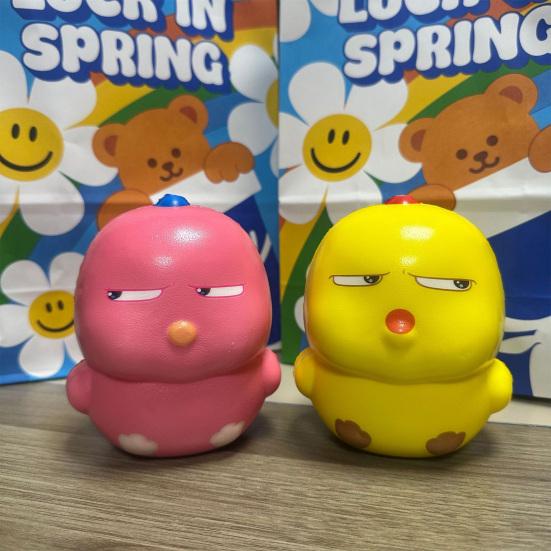 Cartoon Chick Squeeze Toy Slow Rising Stress Relief Chick Pinch Sensory Toy Anti-anxiety Hand Relaxation Stress Ball Women Gift