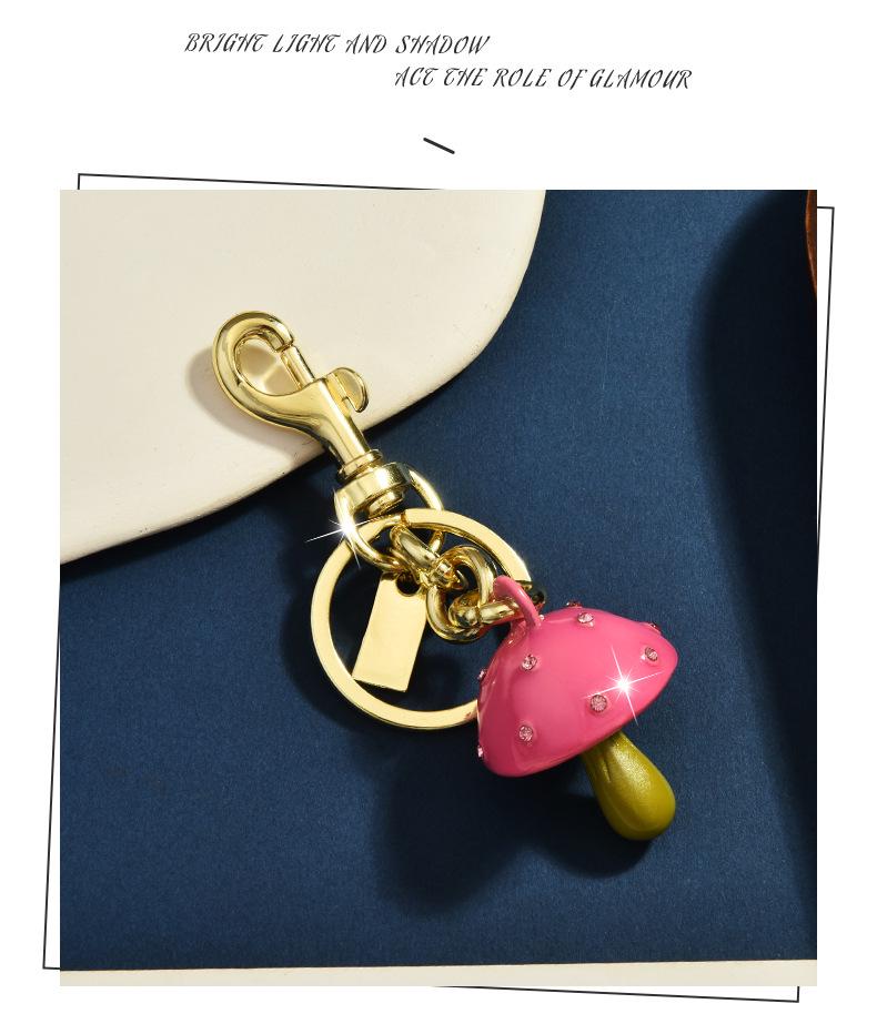 Colorful Cartoon Mushroom Keychain: Creative Bag Charm & Car Pendant