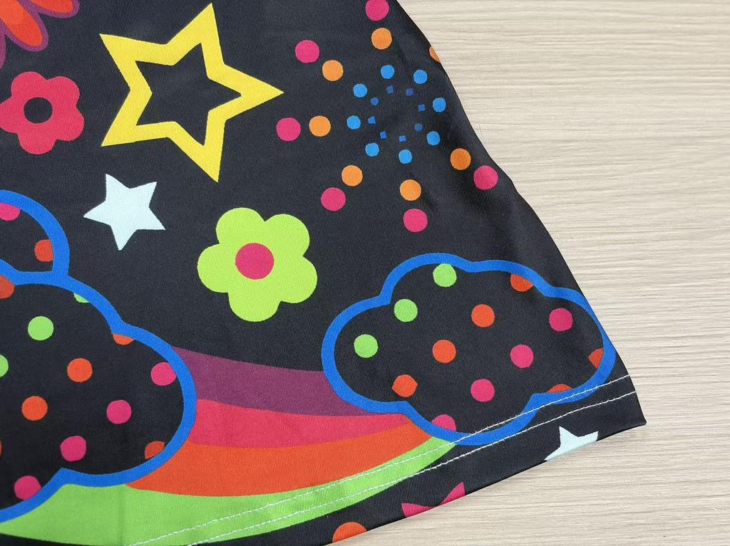 Retro 1970s Hippie Disco Print Women's Dress