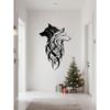 Howling Wolf Metal Wall Art Black White Animal Decor Home Office Cabin Gift