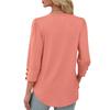 Women's Fashion Casual Solid Color V-neck  T-shirt Top