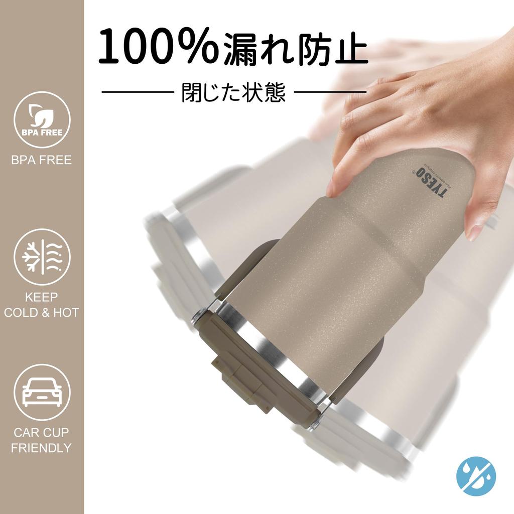 TYESO 600ml Stainless Steel Tumbler with Straw, Keeps Drinks Hot or Cold, Large Capacity, with Lid, Spill-Proof, Portable, with Handle, Vacuum