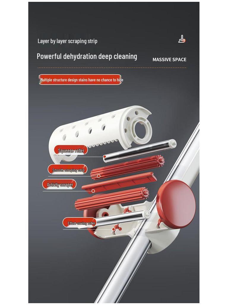 2025 Hands-Free Thickened Flat Mop - Effortless Wet & Dry Cleaning with High Water Absorption