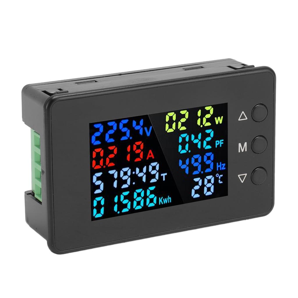 Power Energy Multimeter AC 0‑20A 50‑300V Colorful LCD Display Digital Voltmeter Ammeter