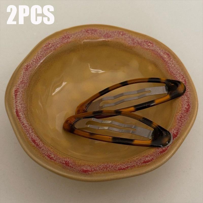 Vintage Leopard Print Glue Oval Hair Clips Girl Cute Korean Charm BB Hair Clip Hairpin Y2K Women Jewelry Hair Accessories