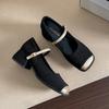 Neue Mary Jane Schuhe mit hohen Absätzen für Damen, eckige Zehenpartie, Sommer, dicker Absatz, elegant, flach, Riemchen mit Schnalle, Damen-Einzelschuhe