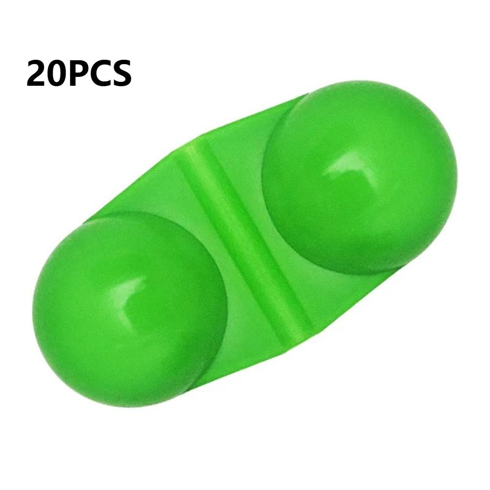 20PCS Fishing Accessory Fish Tool Fish Bite Bait Alarm ABS Sea Fishing Fishing Attractor Bell Reusable Fishing Double Rattle зелёный