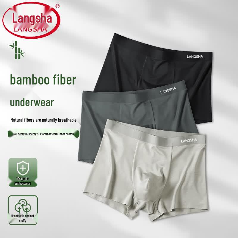 Langs Sha Men's Bamboo Fiber Boxer Briefs