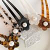 Japan Hair Stick Women Hair Clips Elegant Flowers Pearl U Shape Acetate Hair Clip Girls Hair Sticks Hair Accessories  New