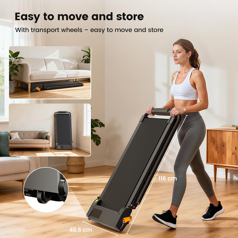 Treadmill iScooter Speed 1-12km/h Lndoor Treadmill With Bluetooth APP LED Display Max Load 120Kg Black FT52