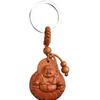 Lucky Jewelry Wood Carving Buckle Buddha Pendant Keychain Car Bag Keyring