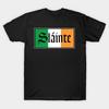 Men Black Print T-shirt Slainte Irish Flag T-Shirt No-Cut Transfer Paper Print Cotton Tshirt