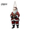 Traditional American Holiday Style Vintage Christmas Door Welcome Sign, Rustic Santa Claus Snowman Wooden Winter Seasonal Wall Art Wreath, Farmhouse