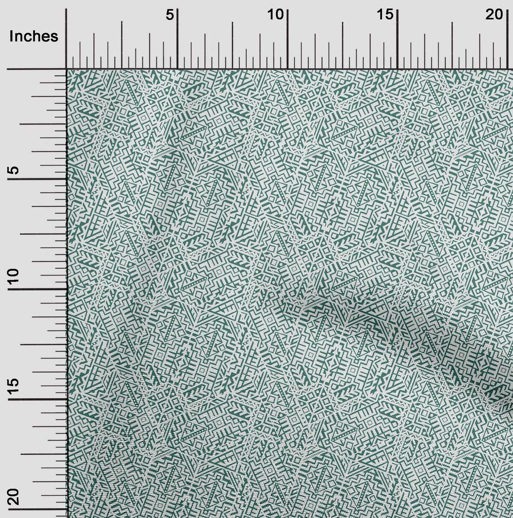 oneOone Cotton Flex Dusty Teal Green Stoff, abstrakter Nähstoff, Meterware, bedruckt, DIY-Kleidung, Nähzubehör, 40 Zoll