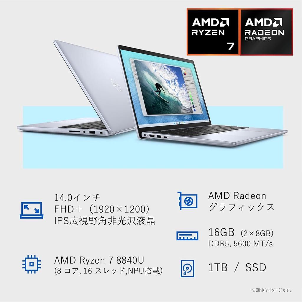 Dell Inspiron 14 5445 AMD Ryzen 7 8840U 16GB 1TB HD Power Carbon Windows 11 14-inch FHD+ Laptop, Processor, Memory, SSD, Wi-Fi 6, Camera, MIL-STD-810H
