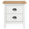 VidaXL 2x Solid Pine Bedside Tables Nightstand Bedside Cabinet with 2 Drawers Storage Bedroom Home 288910
