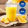 5oz Clear Plastic Cups [Pack of 100] Disposable Drinking Glasses Bulk BPAFree Party Cups For Iced Tea Smoothies Jello Punch Coc