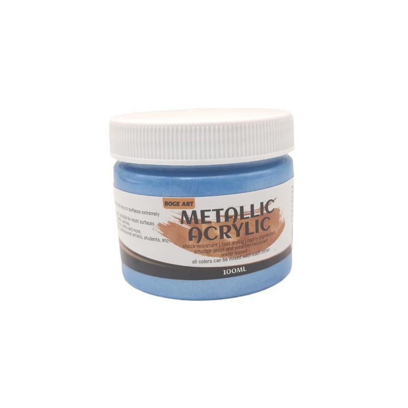 Iridescent Metallic Acrylic Paint, 100ml - Buddha Light Silver for Fluid Art, Walls, Hand-Painted Shoes, Gold Touch.