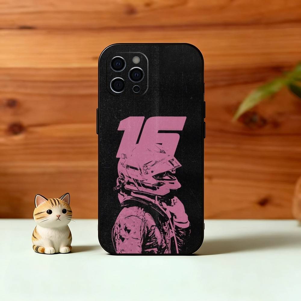 Custodia per Telefono C-Charles L-Leclerc Pilota di Corse Per iPhone 17, 16, 15, 14, 13, 12, 11 Plus, Pro Max, Altri Cover Morbida Nera