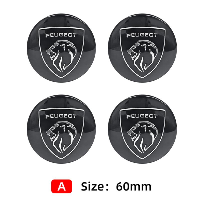 4pcs 56mm 60mm 65mm Car Wheel Center Hub Cap Badge Emblem Sticker For Peugeot GT 3008 4007 5008 2008 508 507 407 308 207 208 107