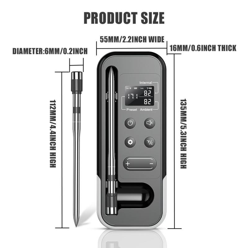 WIFIIntelligenceAPPBluetooth BBQ Thermometer Wireless Barbecue ThermometerBBQKitchen Food Meat Thermometer