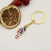 European American Independence Day Star & Flag Slipper Keychain