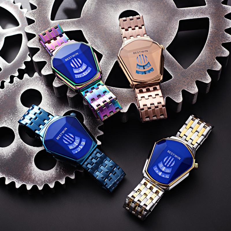 BESTWIN Diamond Alloy Quartz Watch for Men - Trendy Couple's Watch