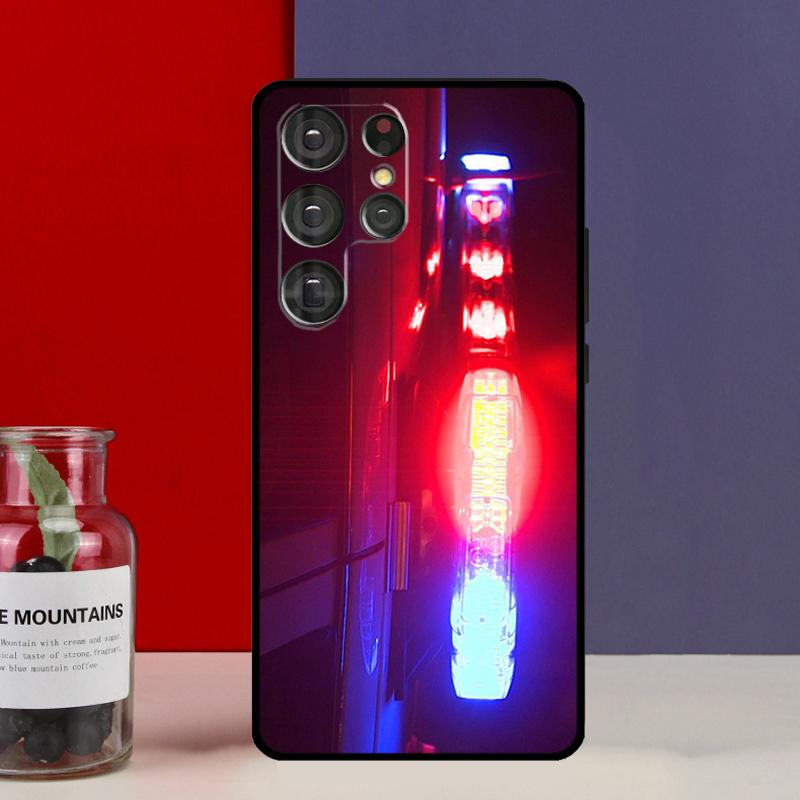 Police Cars Light At Night Funda Case For Samsung Galaxy S25 Ultra S9 S10 S20 FE S21 S22 S23 Plus S24 Ultra Phone Cover