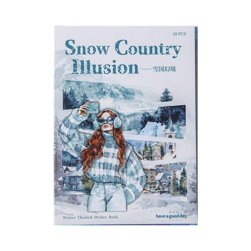 20 Blatt Tagebuchaufkleber Wasserdichter Scrapbook-Aufkleber Neues Aufkleberbuch Schreibwaren