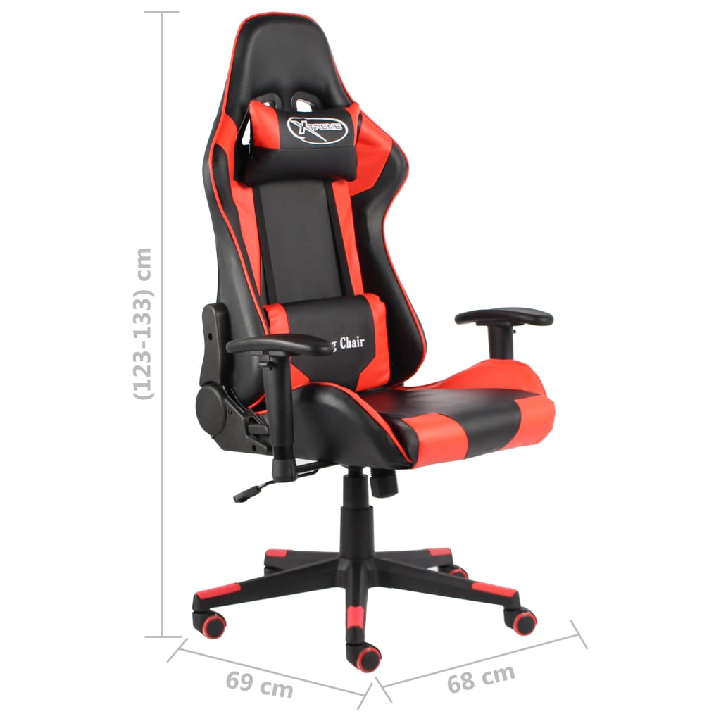Gaming Chair Swivel Red PVC