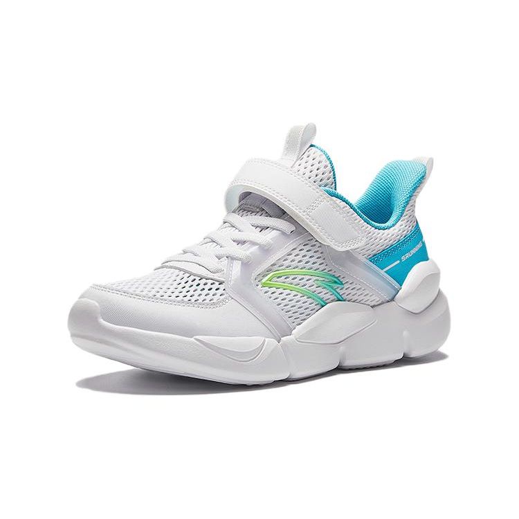 Anta Kids Velcro Low Top Running Shoes Kids Sneaker White Blue A312425518-2