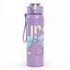 1PC Bling Nurse Bow Letter 750ml Color Plastic Sports Water Bottle Leakproof Flip Straw Lid Suitable for Sports Office Home Use