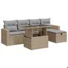 VidaXL Salon de jardin avec coussins 6 pcs beige résine tressée 3327809