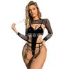 Erotic underwear women's mirror patent leather garters nightclub training sexy bondage uniform one-piece suit