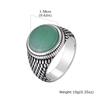 Vnox Stainless Steel Round Natural Stone Signet Ring for Men Boys, Punk Vintage Ethnic Style 15.8mm Wide Band Rings Jewelry Gift
