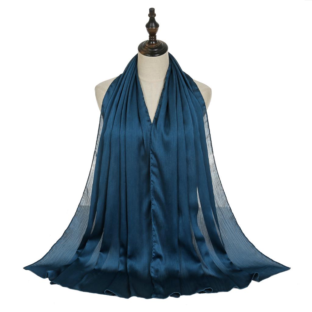 Eid Organza 66*180cm Maxi Satin Khimar Abaya Dubai Arabisch Islam Muslimischer Schal Frauen Schimmer Hijab Turban Hijabs Musulmans Femme