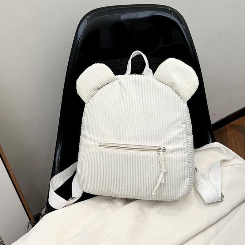 Striped Velvet Personality Trend Casual Simple Travel Bag Spring New Corduroy Fashion Women's Bag Backpack