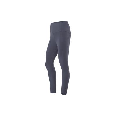 Li Ning Série Fitness Collant Taille Moyenne Couleur Unie Pantalon Long de Sport Bas Femme Noir Sable Froid AULU066-3