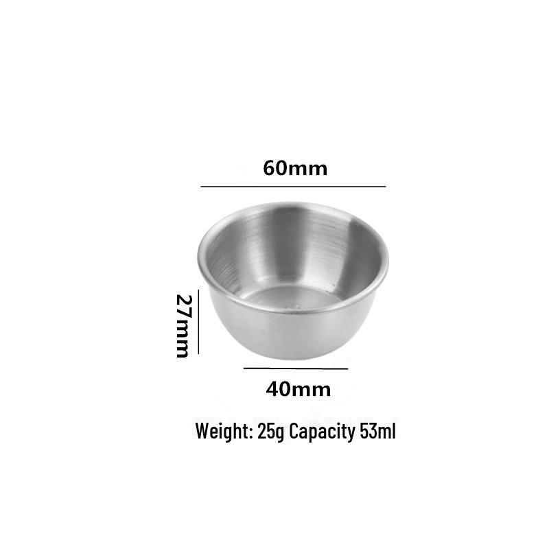 Petite assiette ronde en acier inoxydable 304 pour assaisonnement, steak, salade ou sauce.