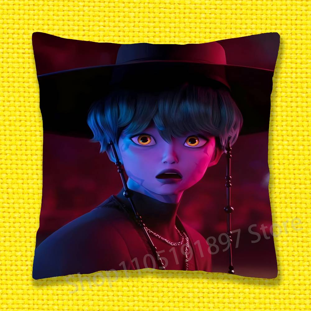 

Saja Boys D-Demon H-Hunters Throw Pillow Case For 45x45cm 40x40cm 55x55cm 50x50cm 30x30cm Square Car Pillowcase Shell 12x12Inch