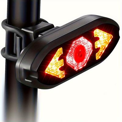 Stop LED pentru Bicicletă cu Semnalizatoare Stânga Dreapta Montat pe Tijă Stop Spate pentru Bicicletă Potrivit pentru Munte cu 5 Moduri