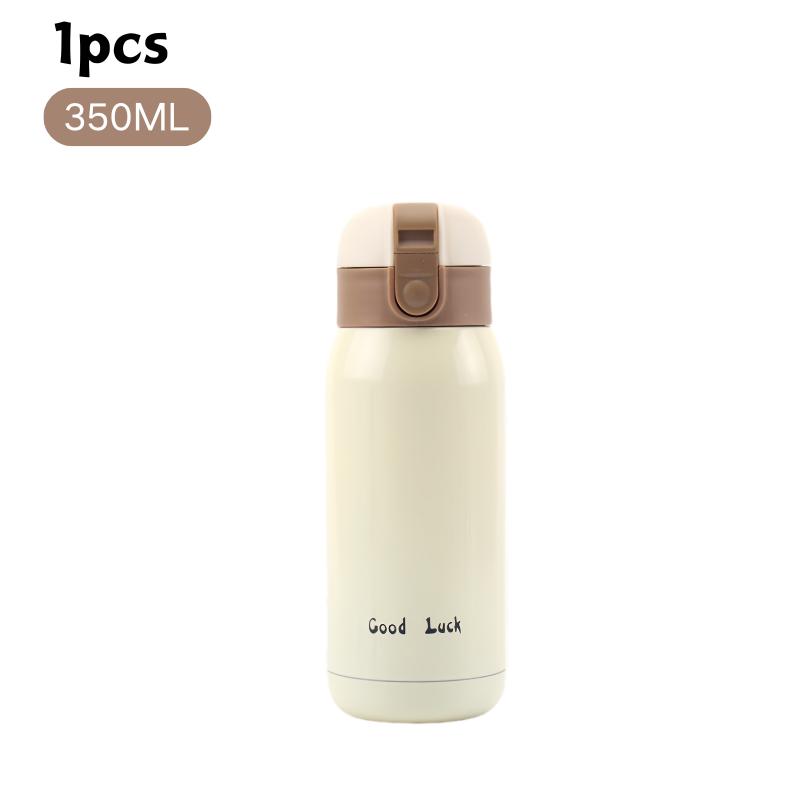 200/350ml Cute Mini Thermos Cup Stainless Steel Thermal Coffee Mug Portable Vacuum Flask Insulated Water Bottle with Button Lid